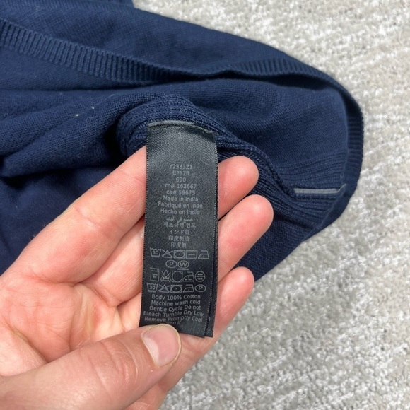 John Varvatos Collection Luxury Mens Sweater - Mercerized Ink Blue Small Cotton - Picture 5 of 6